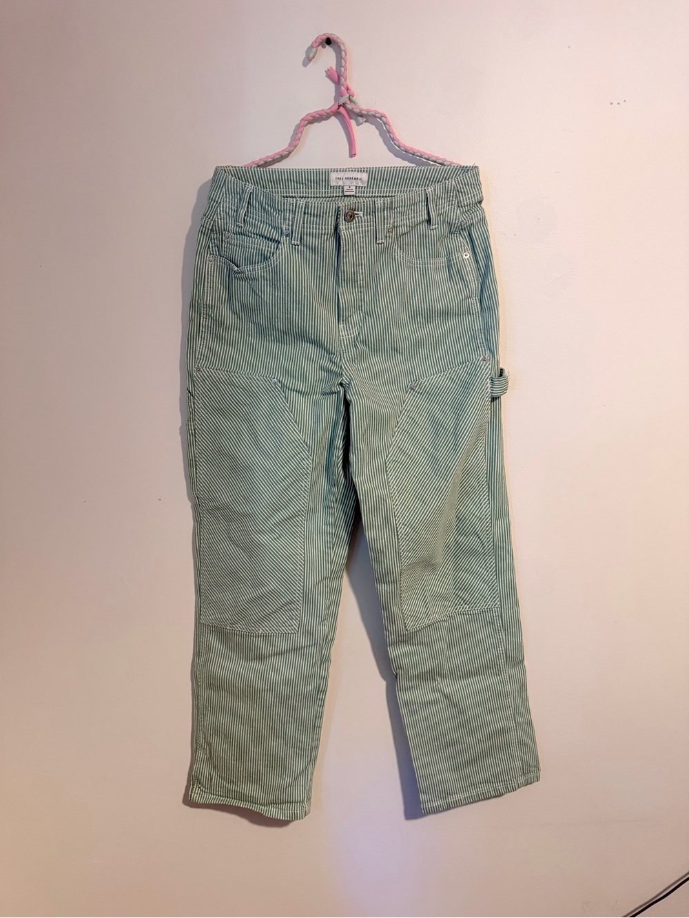 Women’s Straight Leg Jeans in Mint Stripe
